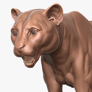 3D Mountain Lion Puma Cougar Primary Forms Zbrush Sculpt
