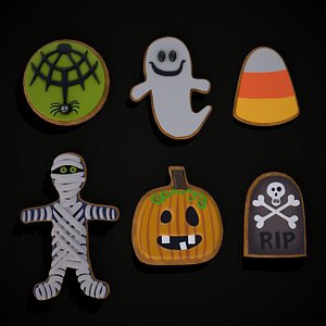 3D Halloween Cookies Sets One and Three model