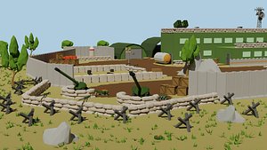 3D military base buildings