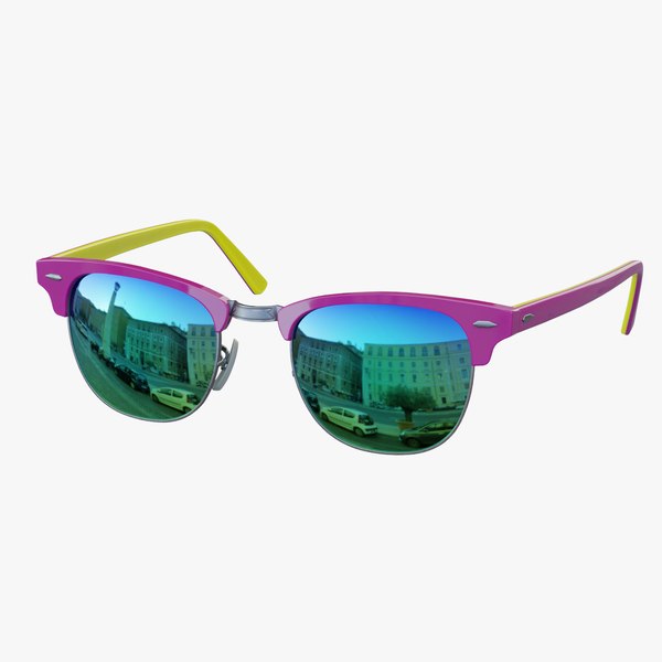 3D sunglasses classic style purple-yellow model