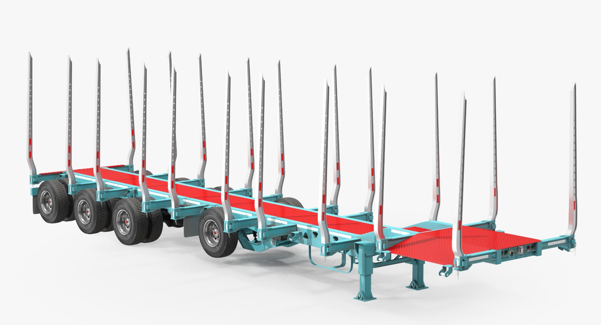 Logging Trailer Empty 3D Model 3D model preview