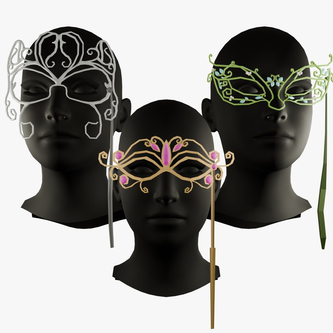 3D Masquerade Masks - Pack Of Three - TurboSquid 2237256