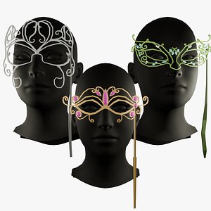 3D Masquerade Masks - Pack of Three