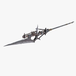 Apocalypse style weapon long halberd 3D