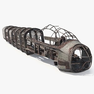 Crashed Warplane Nose Wreckage Rusted