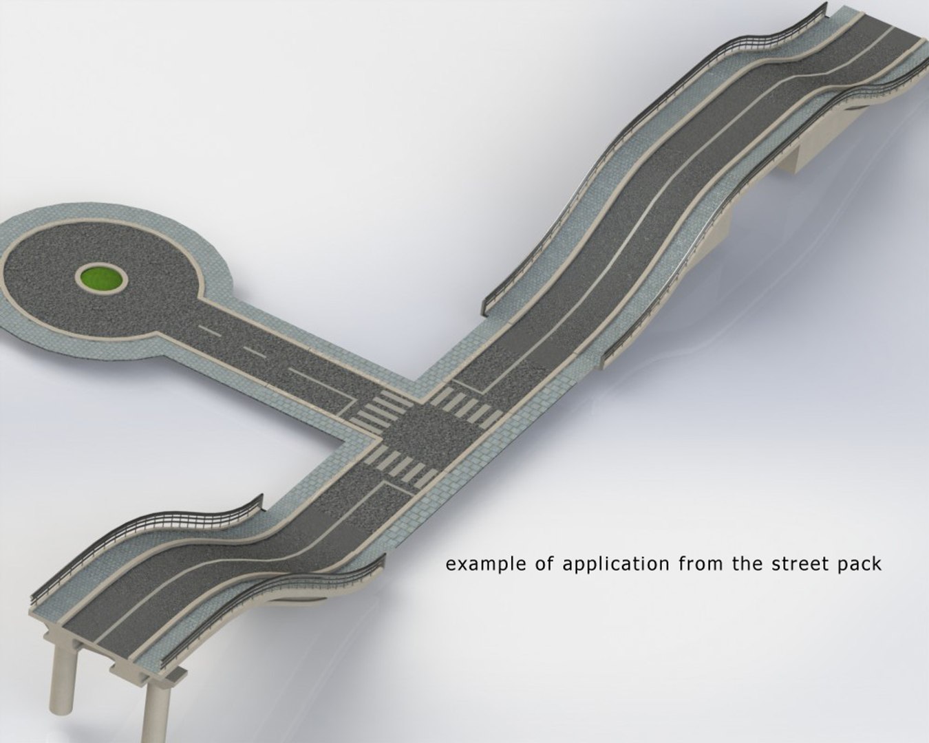 Road Bridge 3d Model