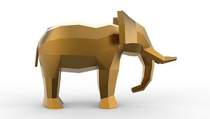3D Elephant Low-poly 3D model model