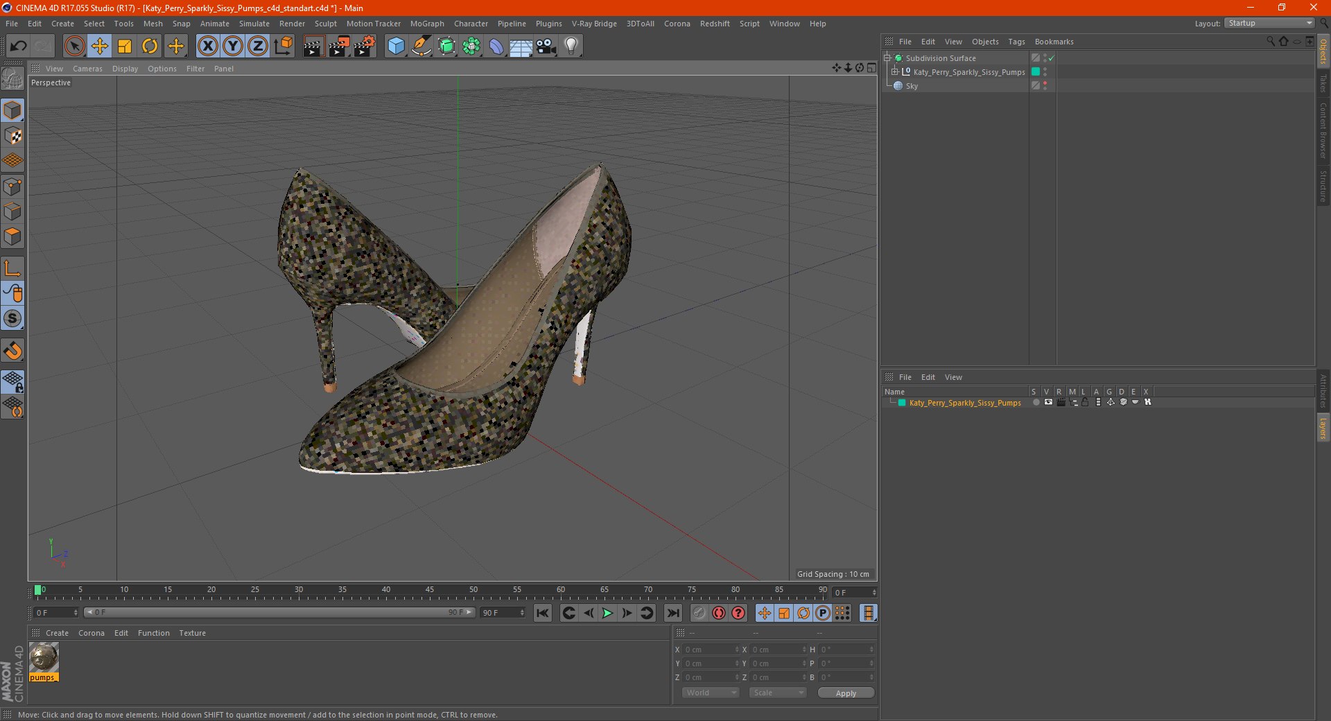 Katy Perry Sparkly Sissy Pumps 3D model - TurboSquid 1831689