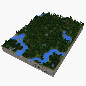 3d model minecraft world: forest world