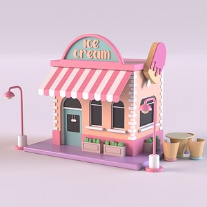 ice cream shop 01 3D model