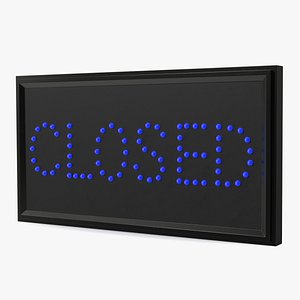 Classic Blue LED Sign Closed ON model