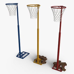 3D PBR Old School Basketball Stand Hoop