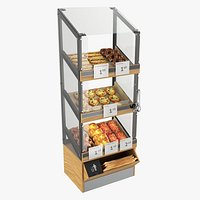 Bakery stand with salty pastries