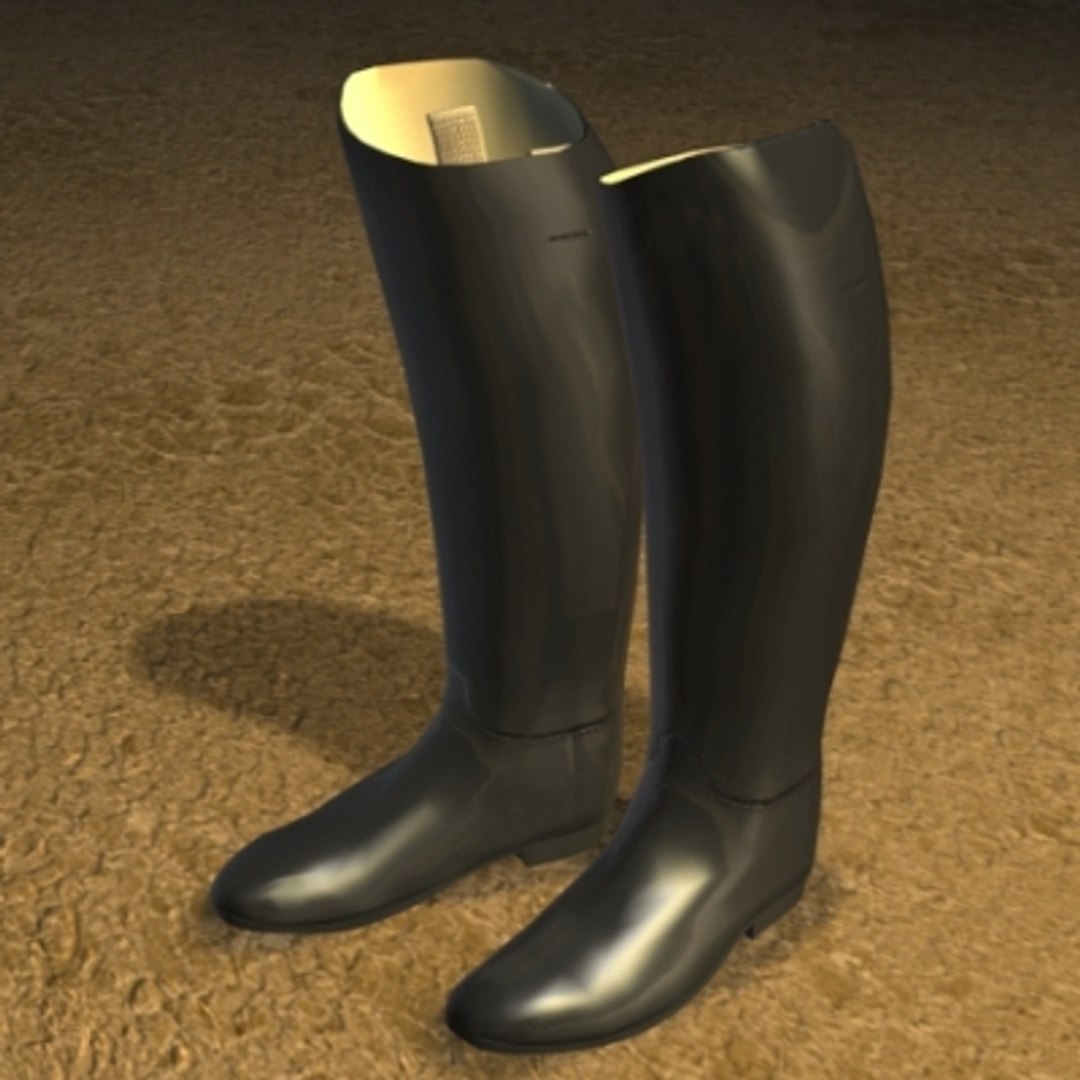 3d Model Of English Boots Zipped
