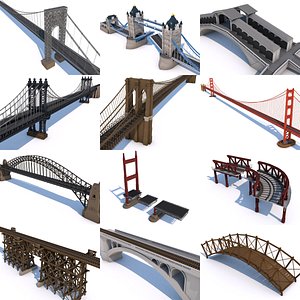 12 Famous Bridge Collection - Game Ready Low Poly