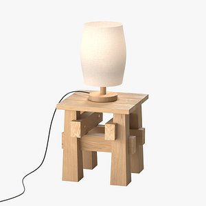 Tabouret with lamp