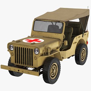 3D real willys army jeep model