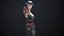 Modelo 3D de chica steampunk Low-poly