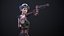 Modelo 3D de chica steampunk Low-poly