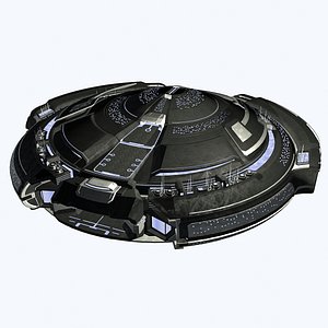 Sci Fi Spaceship Battleship Cruiser - Round Sci-Fi Mothership