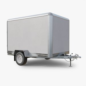 3D Single Axle Cargo Trailer