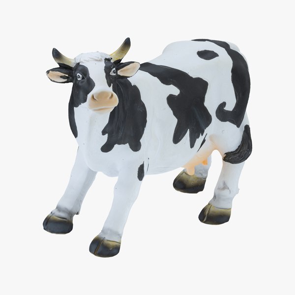 3D black white cow statue model - TurboSquid 1547558