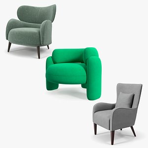 Armchairs Collection 7 3D