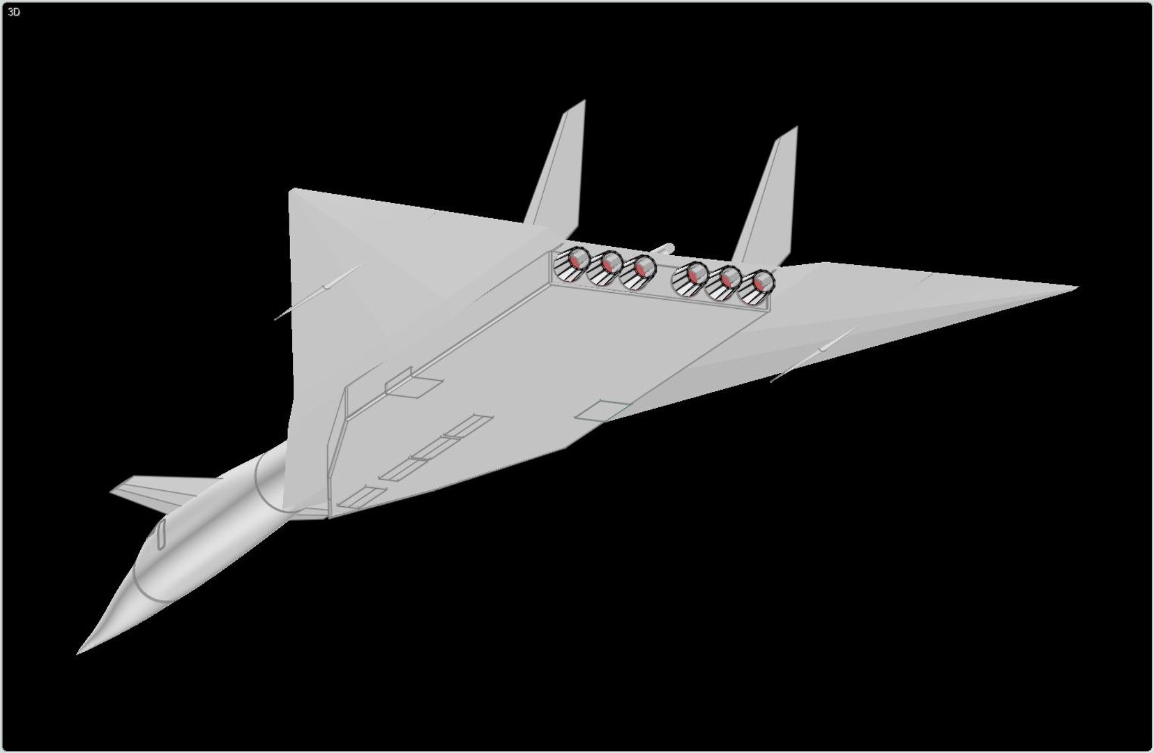 3d xb-70 valkyrie aircraft solid model