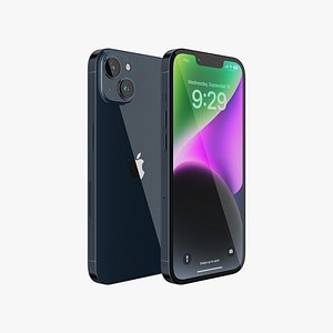 3D iPhone 14 Midnight model