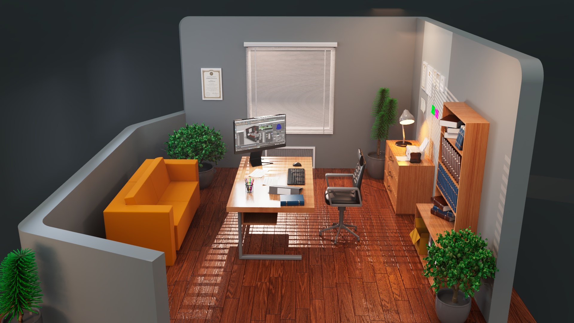 3D Isometric Computer Room - TurboSquid 2345515