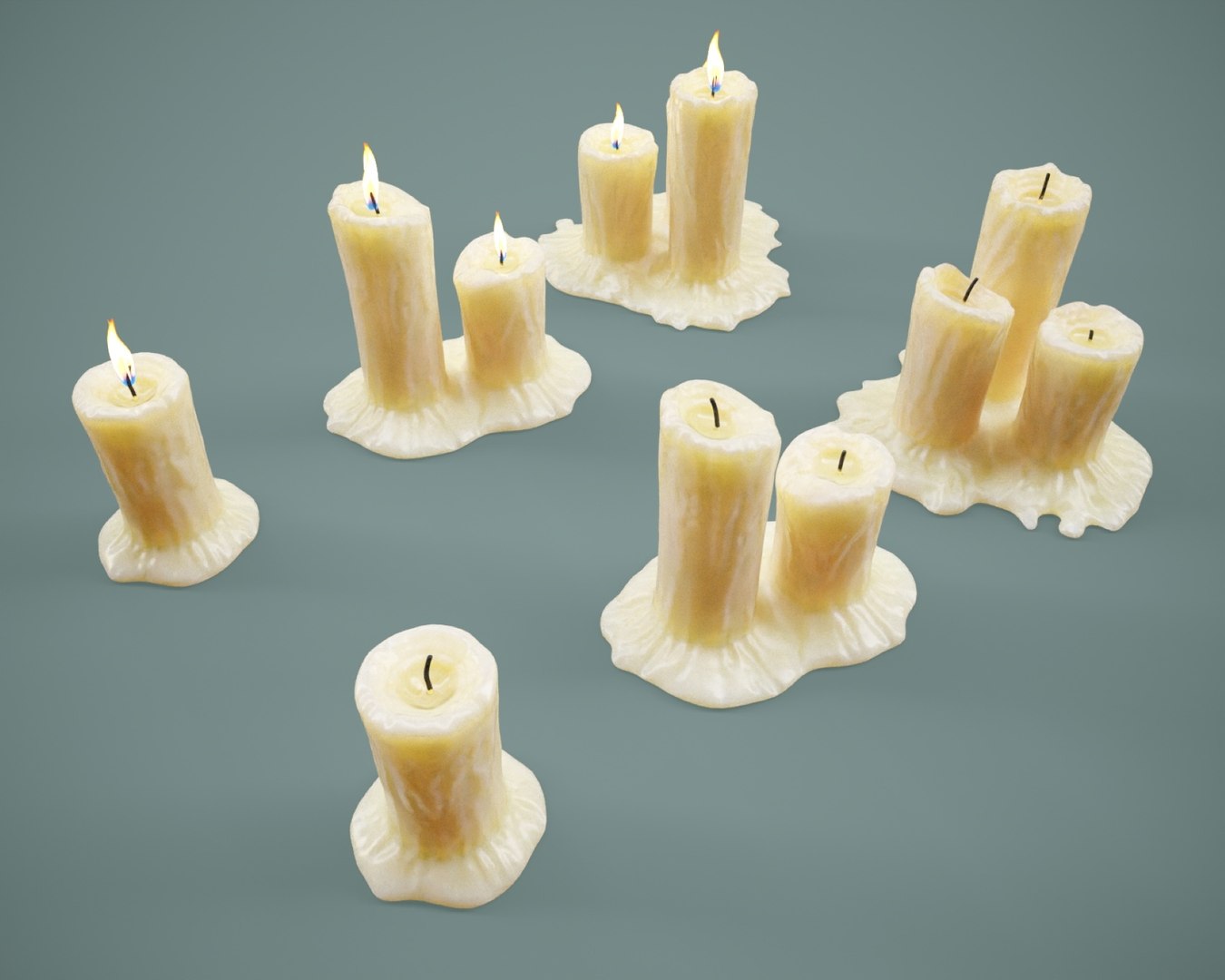 3D Candles Prop Set PBR model https://p.turbosquid.com/ts-thumb/UA/yQLJlB/AA/d_006/jpg/1785429721/1920x1080/fit_q87/32c2e3fe7dd2c1484e58d8755f329e128778e23d/d_006.jpg