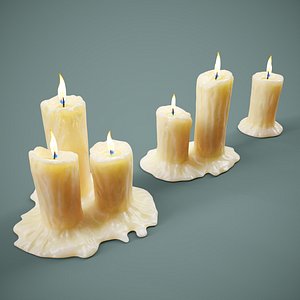 3D Candles Prop Set PBR model