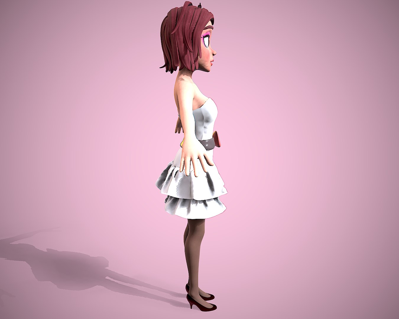 Cartoon Young Woman 3d Model Turbosquid 1977530