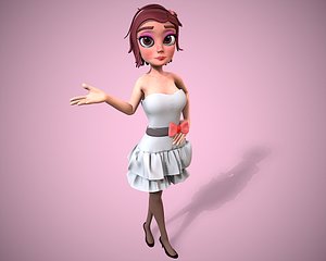 cartoon young woman
