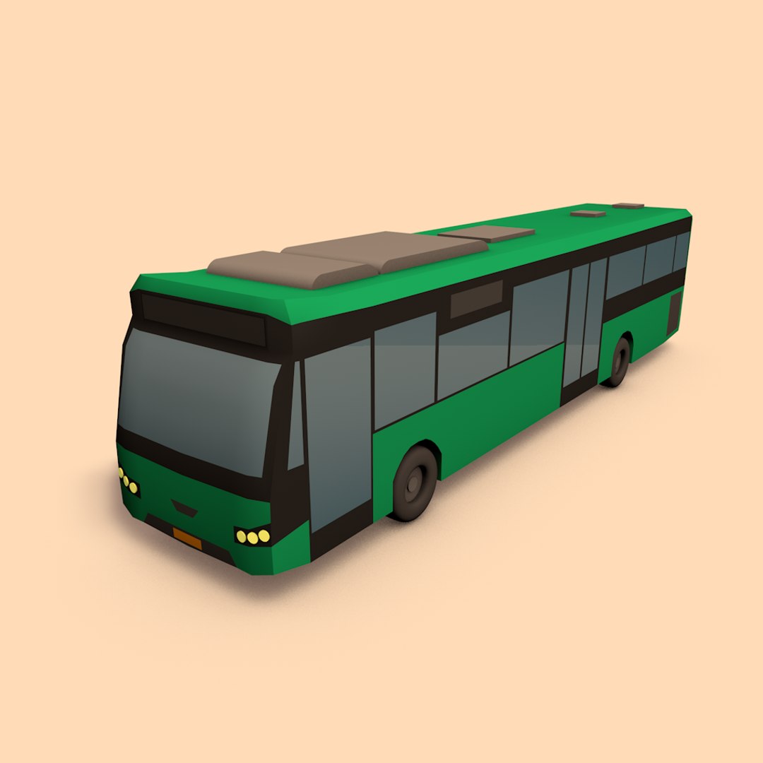 3d Bus Public Transport Model