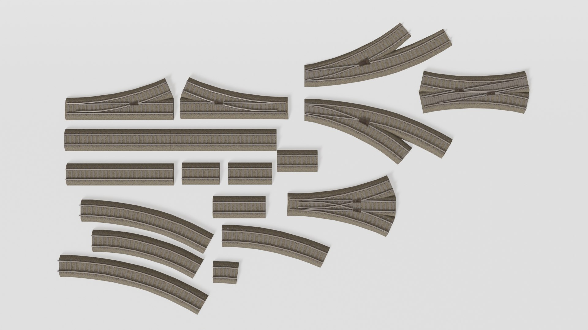 3D Model Rail Track Set TurboSquid 2063968