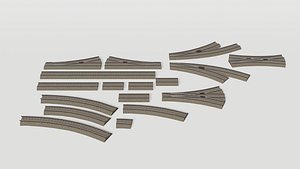 3D model Rail track set