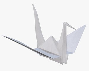 origami crane paper 3D model