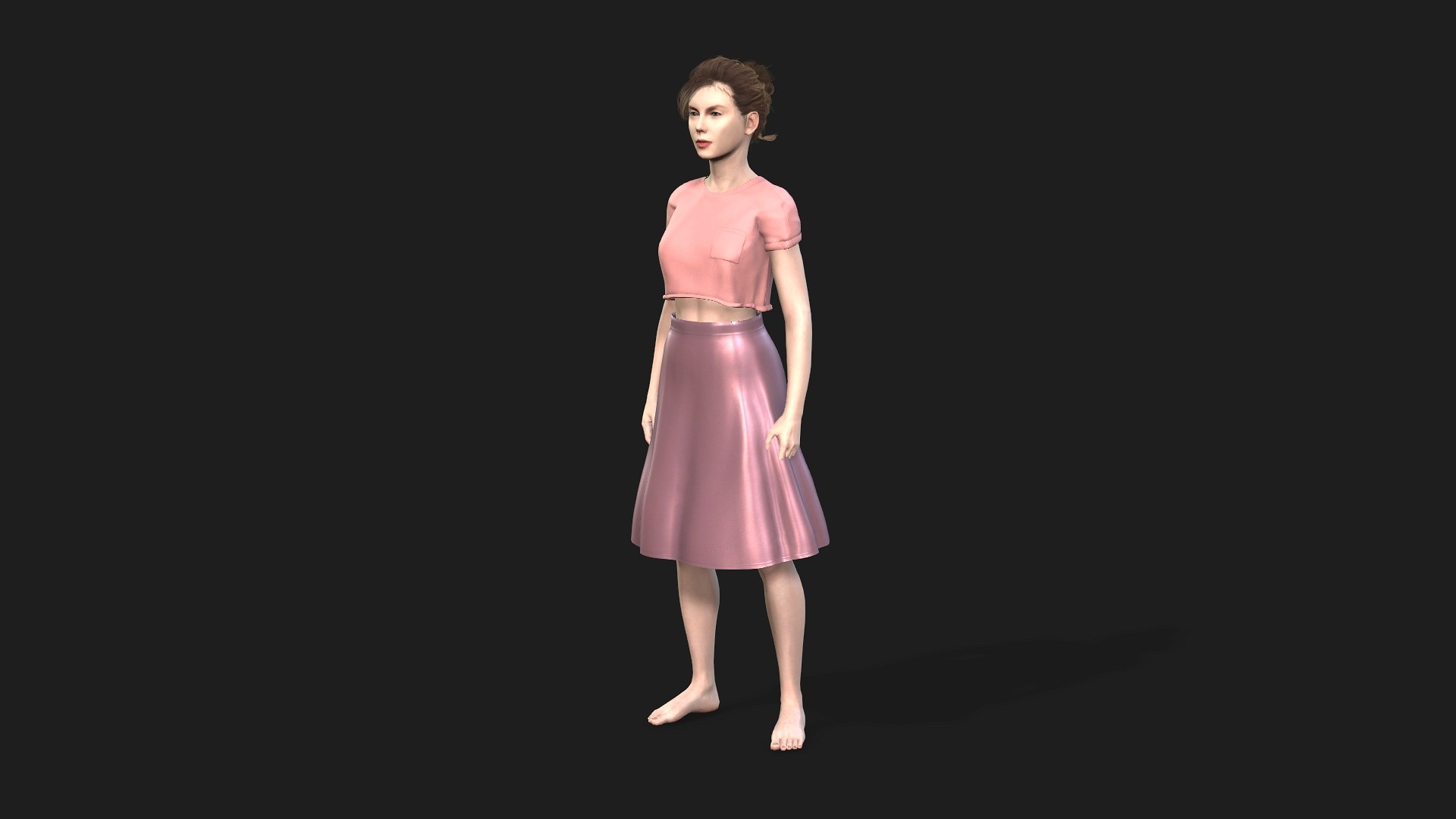 Woman With 2K Textures And Animation Ready Rigging 3D Model ...