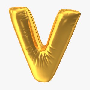 foil balloon letter v 3D