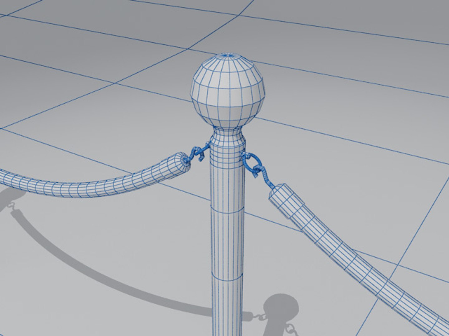 3ds Max Barrier Rope