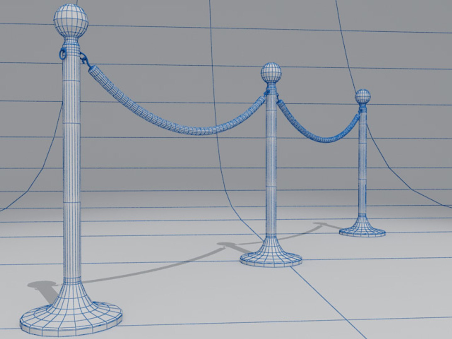 3ds Max Barrier Rope