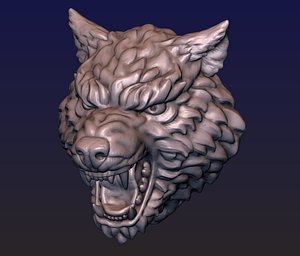 3D Wolf head model