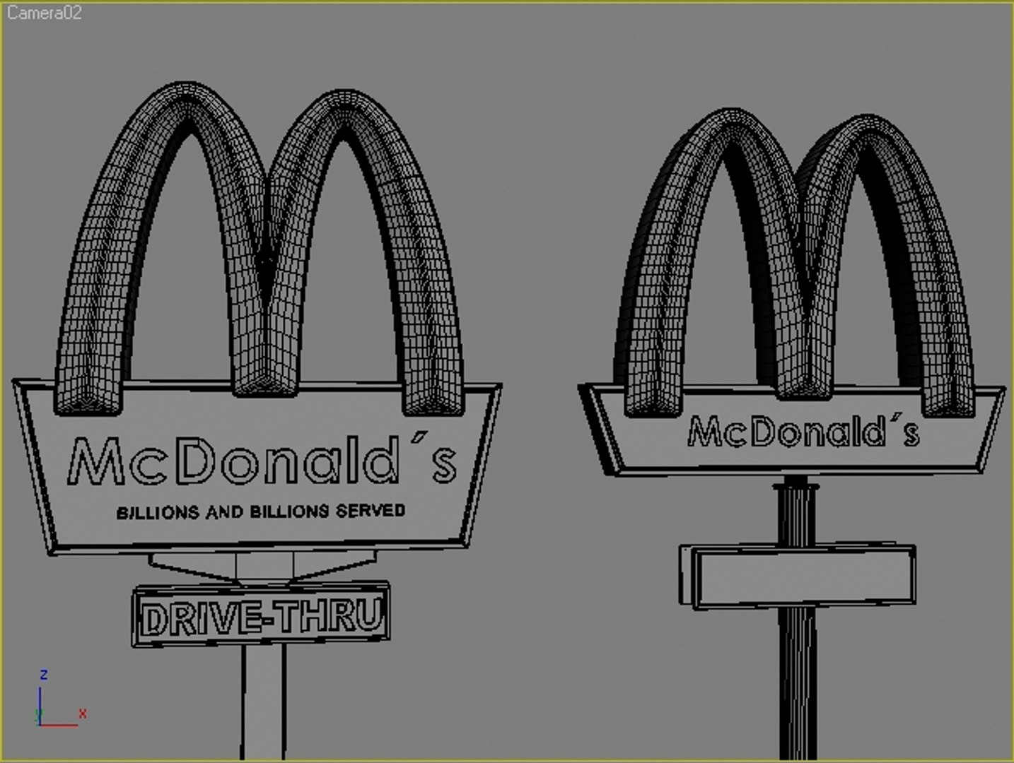 road signs mcdonalds 3d model