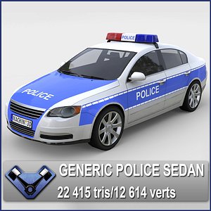 3d model generic police sedan monsun
