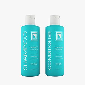 Shampoo Conditioner bath set bottles 3D model
