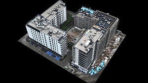 construction-site cityblock buildings photogrammetry model