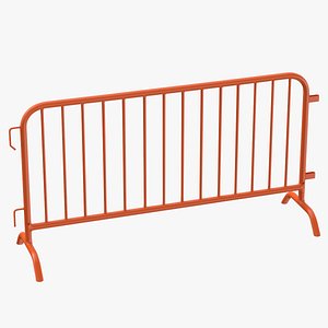Safety Barrier Metal Orange Clean and Dirty 3D