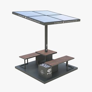 Solar Charging Table 3D model
