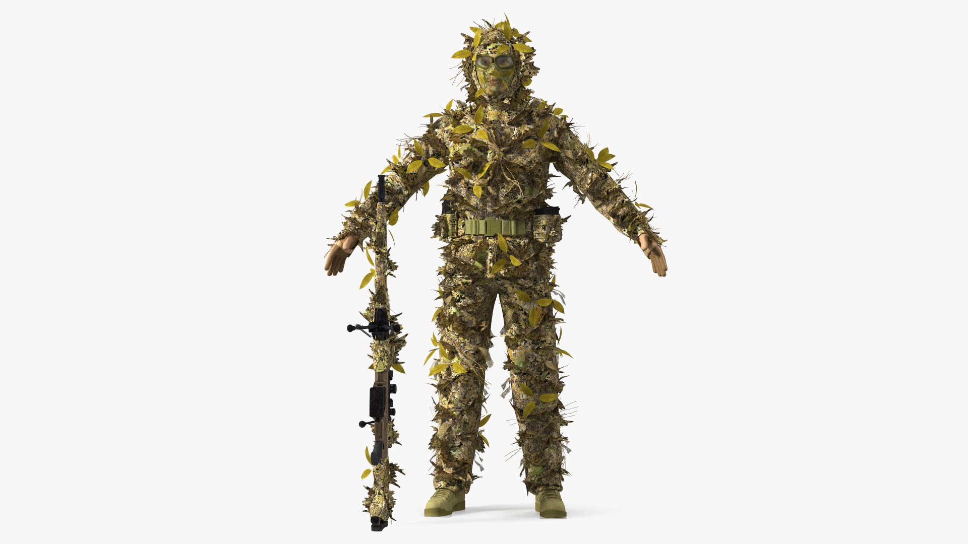 Sniper in Ghillie Suit Rigged